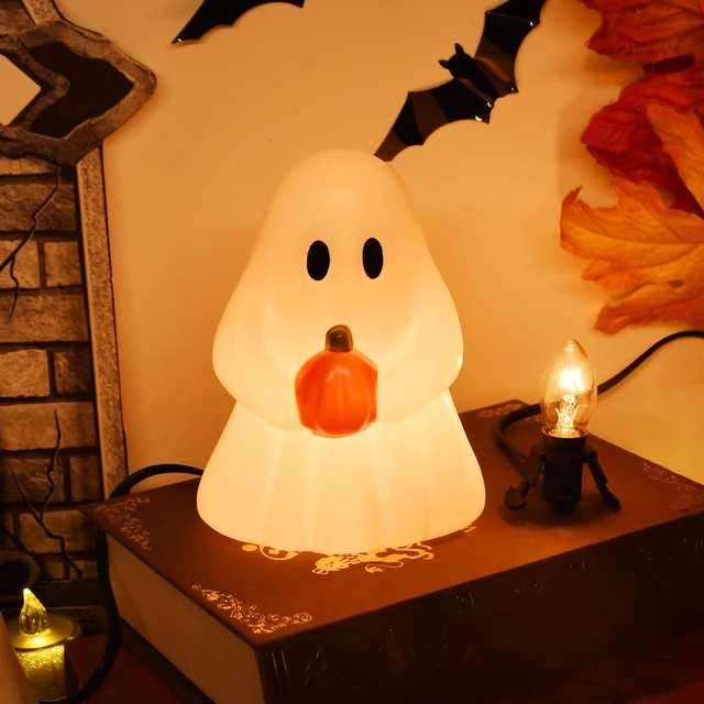 Alt view image 3 of 7 - 8 Sets Lights for Pumpkins, 6Ft Black Accessory Cords + 16Pcs C7 Bulbs, Lamp Cord with Switch for Light up Halloween Blow Mold Carved Pumpkin Christmas Village Lights & Salt Lamp Cord Replacement, 5W