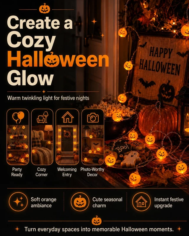 Alt view image 6 of 7 - 2 Pack Halloween Lights Indoor Pumpkin Decorations Decor Twinkling Pumpkins Light up Twinkle String Lamp Lantern Battery Operated Night Plastic olantern Pool Skull Pumkin