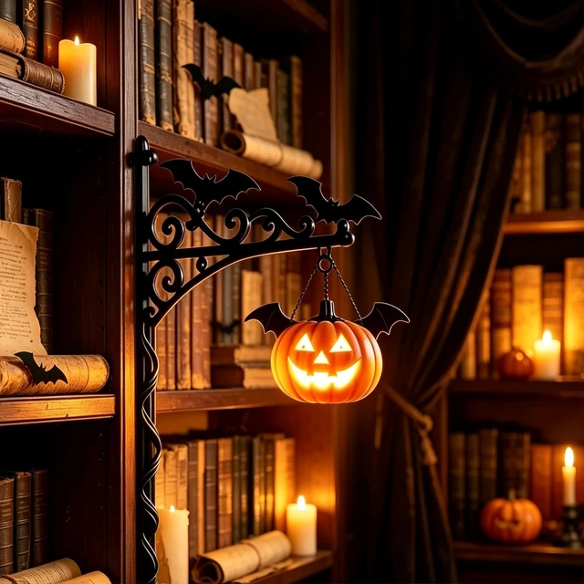 Main image of Pumpkin Library Lantern Mini Bookshelf Lamp LED Book Nook Shelf Decor | Spooky Pumpkin Book Nook Light, Cozy Warm LED Bookshelf Decor for Reading Nook, Unique Gift for Book Lovers, Halloween Decor