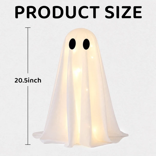 Alt view image 3 of 7 - Halloween Decorations -2 Packs Spooky Light Up Ghosts with Lights | Scary Ghost for Halloween Decor Indoor Party Home Table Room Kitchen and Fireplace Decor