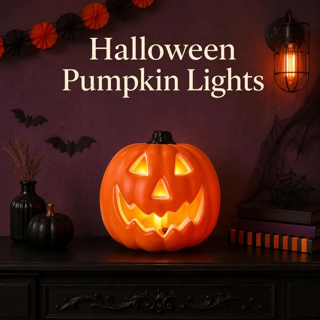 Alt view image 2 of 7 - Halloween LED Jack-O-Lantern Lights, Pumpkin Decor Battery Operated Table Ornaments for Home Party Decor (1 Pack)