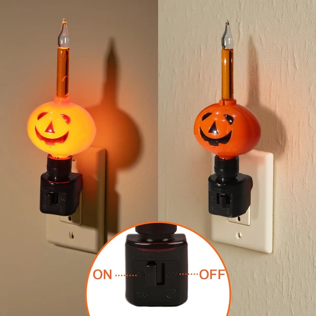 Alt view image 3 of 5 - Halloween Night Light, Pumpkin Bubble Light Plug In, Halloween Decor Indoor | Jack O' Lantern, Pumpkin Lamp, Swivel Plug, Bubbling Glitter Light, Halloween Lights, Halloween Decorations for home