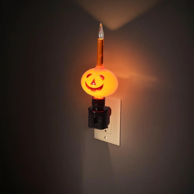 Alt view image 5 of 5 - Halloween Night Light, Pumpkin Bubble Light Plug In, Halloween Decor Indoor | Jack O' Lantern, Pumpkin Lamp, Swivel Plug, Bubbling Glitter Light, Halloween Lights, Halloween Decorations for home