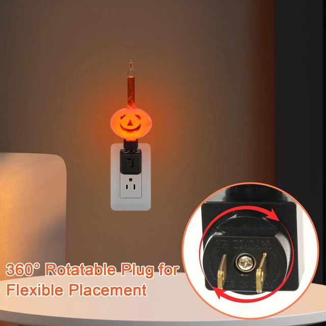 Alt view image 4 of 5 - Halloween Night Light, Pumpkin Bubble Light Plug In, Halloween Decor Indoor | Jack O' Lantern, Pumpkin Lamp, Swivel Plug, Bubbling Glitter Light, Halloween Lights, Halloween Decorations for home
