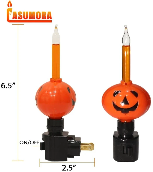 Alt view image 2 of 5 - Halloween Night Light, Pumpkin Bubble Light Plug In, Halloween Decor Indoor | Jack O' Lantern, Pumpkin Lamp, Swivel Plug, Bubbling Glitter Light, Halloween Lights, Halloween Decorations for home