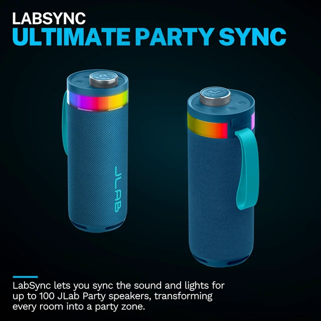 Alt view image 4 of 7 - Go Party, Portable Bluetooth Speaker, Waterproof RGB LED, Navy