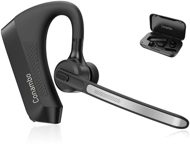 Main image of K21 Bluetooth Headset V5.1, Bluetooth Earpiece with CVC 8.0 Dual Mic Noise Cancelling Wireless Headphone - Mute & Volume Buttons 16Hrs Talking for iOS Android Cell Phone, Trucker, Office Work