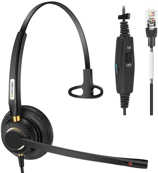 Main image of Phone Headset for Office Phones for Polycom & Other IP Phones(A800S2) | Noise-canceling Mic, Metal Headband, Lightweight Design, Plug-and-play, Hands-Free, Call Center, Telemarketing, Office