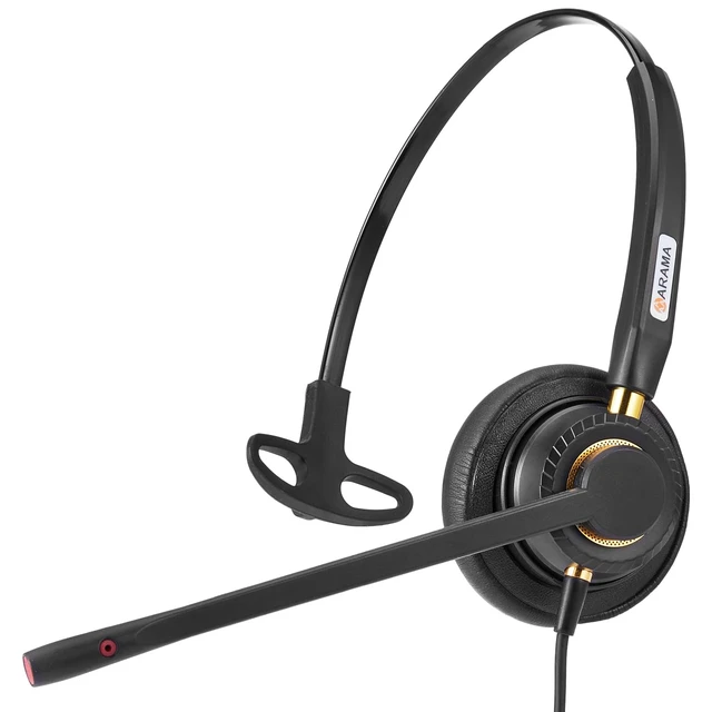 Alt view image 2 of 7 - Phone Headset for Office Phones for Polycom & Other IP Phones(A800S2) | Noise-canceling Mic, Metal Headband, Lightweight Design, Plug-and-play, Hands-Free, Call Center, Telemarketing, Office