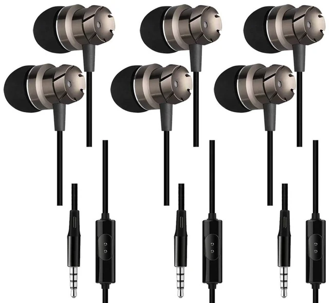 Main image of 3 Packs Wired Earbuds with Microphone & Remote, in Ear Earphone Stereo Sound Noise Isolating Tangle Free for Smartphones, Laptops, Gaming, Fits All 3.5mm Interface Device