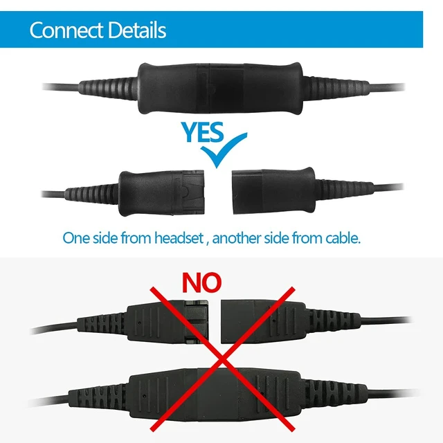 Alt view image 6 of 6 - Telephone-Headset with Noise-Cancelling Microphone Call Center Quick Disconnect (QD) Headset with RJ09 Cables, compatible with Yealink, Grandstream, Polycom, Snom, Fanvil, and Mitel Phones (Mono)
