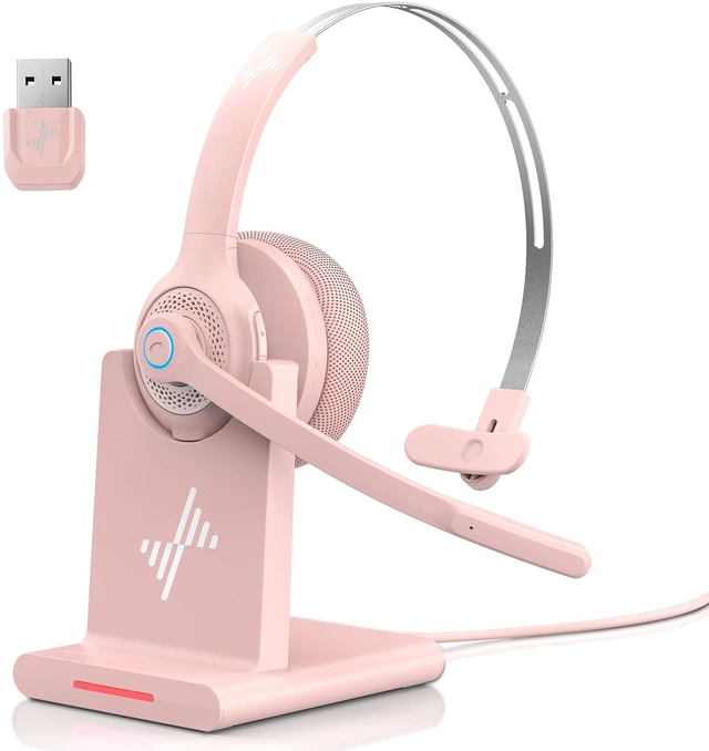 Main image of Bluetooth Wireless Headset with Mic for Work, Bluetooth 5.2, Advanced Noise Reduction Microphone, Clear Calls - Comfortable On-Ear Headphones, Applicable to PC, Laptop, Phone, Android, Zoom, Office