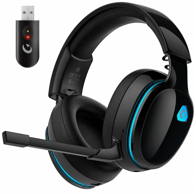 Main image of 2.4GHz Wireless Gaming Headset for PS5, PS4, PC, Switch, 45Hr, Black | Bluetooth 6.0 Gaming Headphones with Noise Canceling Mic, 7.1 Virtual Surround, Great for Fortnite & Call of Duty/FPS Gamers