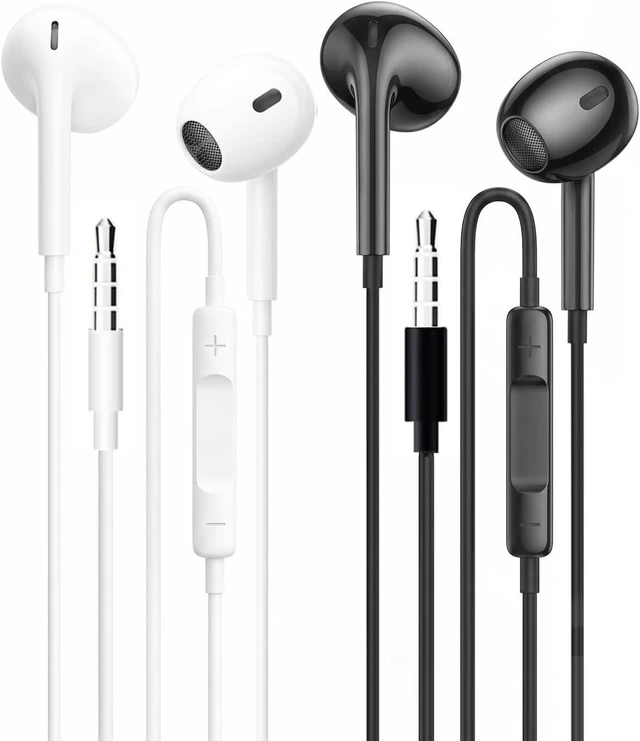 Main image of Wired Earbuds,Ultra Clear Calls & no Noise Headphones Earbuds Wired 3.5mm, in-Ear Earphones with Mic, Compatible with iPhone/iPad/Android/Laptop/PC 2 Pack