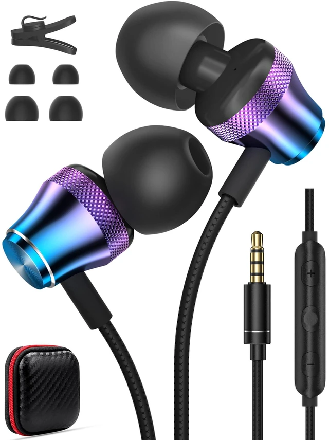 Main image of Wired Earbuds for Chromebook Laptop PC,3.5mm in Ear Headphones for Kindle | Fire HD 10,8,8 Plus,7 Tablet,Noise Cancelling Ear Buds Plug in Audio Jack Mic Volume Control for Samsung A15 A14 for Moto G