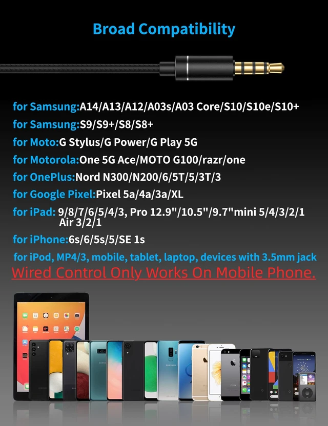 Alt view image 7 of 7 - Wired Earbuds for Chromebook Laptop PC,3.5mm in Ear Headphones for Kindle | Fire HD 10,8,8 Plus,7 Tablet,Noise Cancelling Ear Buds Plug in Audio Jack Mic Volume Control for Samsung A15 A14 for Moto G