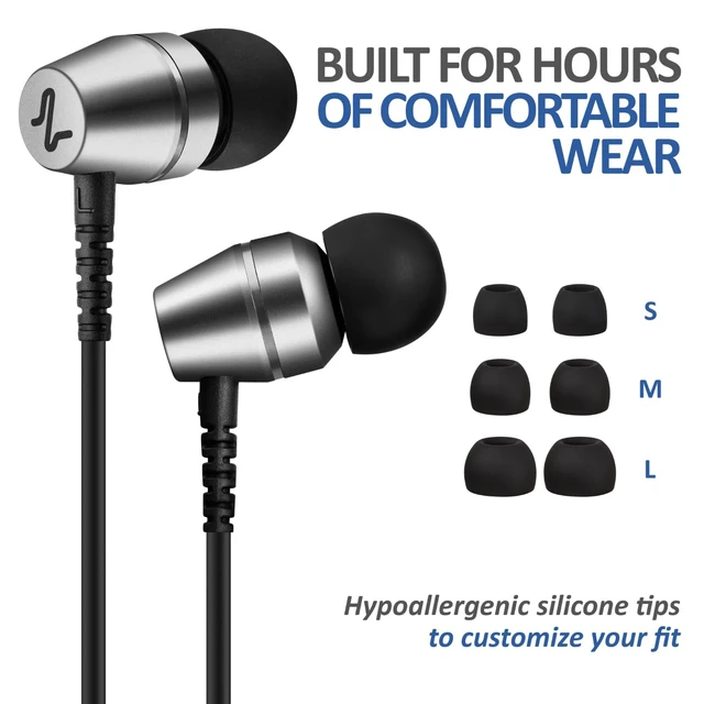 Alt view image 6 of 7 - Wired Earbuds in-Ear Headphones, 5 Year Warranty, Earphones with Microphone, 3.5 mm Jack Corded Ear Buds, Videoconference for iPhone, Samsung, Laptop, Kids, School Students - Grey