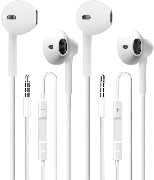 Main image of 2 Pack Wired Earbuds,Ultra Clear Calls & no Noise 3.5mm Headphones Earbuds Wired, in-Ear Earphones with Mic, Compatible with iPhone/iPad/Android/Laptop/PC