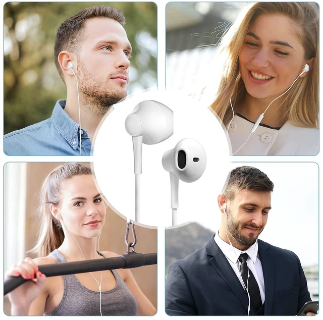 Alt view image 6 of 6 - 2 Pack Wired Earbuds,Ultra Clear Calls & no Noise 3.5mm Headphones Earbuds Wired, in-Ear Earphones with Mic, Compatible with iPhone/iPad/Android/Laptop/PC