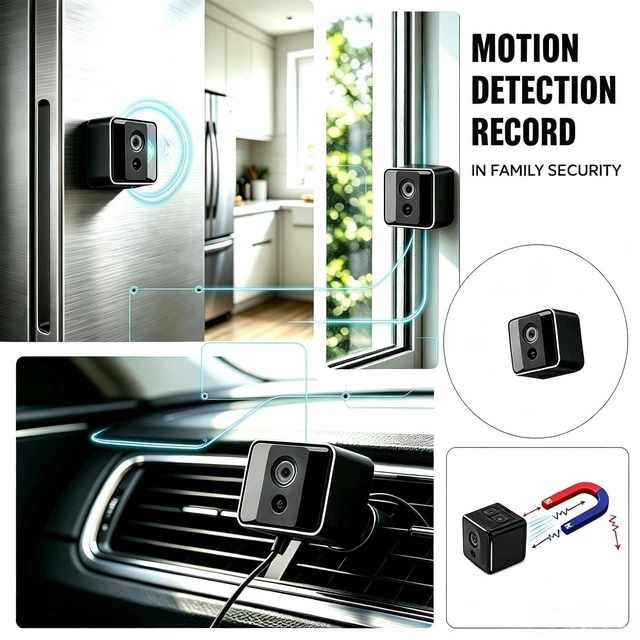 Main image of Mini Small Nanny Cam with Night Vision, Portable Body Cam, Surveillance Cameras for Home Security Indoor/Outdoor No WiFi Needed