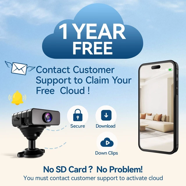 Alt view image 4 of 7 - Mini Camera with Free Cloud, 4K Nanny Cam Hidden Home Spy Camera for Security | Night Vision Motion Detection (2A01)