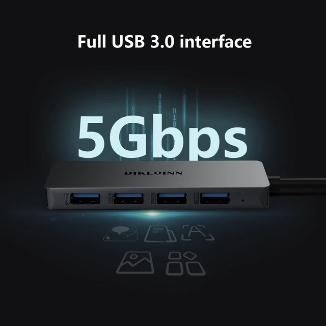 Alt view image 5 of 7 - USB C 3.0 Hub, 4 Ports USB A Splitter Ultra-Slim USB Expander,0.5 ft | 5Gbps Data Transfer for Mouse, Keyboard, Flash Drive, Printer Compatible with Laptop,U Disk Desktop PC, Xbox, PS5, and More