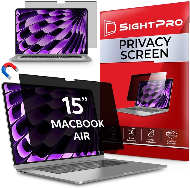 Main image of Magnetic Privacy Screen for MacBook Air 15 Inch (2023-2026, M2-M5) Patented Removable Laptop Privacy Filter Shield and Protector