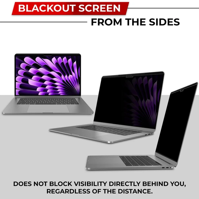 Alt view image 4 of 7 - Magnetic Privacy Screen for MacBook Air 15 Inch (2023-2026, M2-M5) Patented Removable Laptop Privacy Filter Shield and Protector