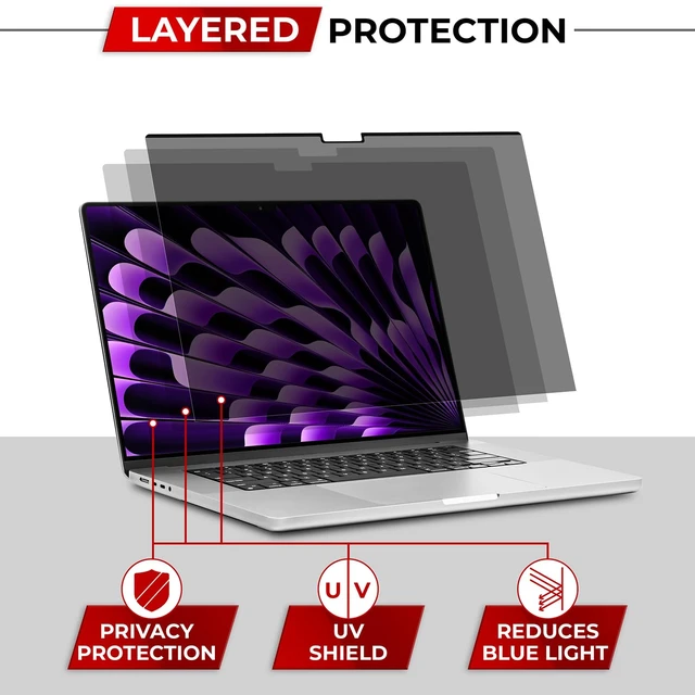 Alt view image 7 of 7 - Magnetic Privacy Screen for MacBook Air 15 Inch (2023-2026, M2-M5) Patented Removable Laptop Privacy Filter Shield and Protector