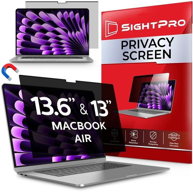Main image of Magnetic Privacy Screen for MacBook Air 13 & 13.6 Inch (2022-2026, M2-M5) Patented Removable Laptop Privacy Filter Shield and Protector