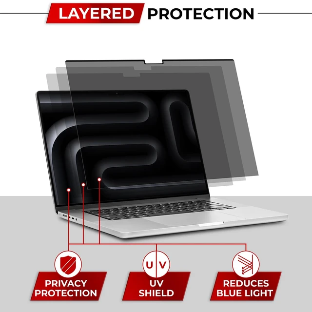 Alt view image 7 of 7 - Magnetic Privacy Screen for MacBook Pro 16 Inch (2021-2026, M1, M2, M3, M4, M5, Pro, Max) Patented Removable Laptop Privacy Filter Shield and Protector