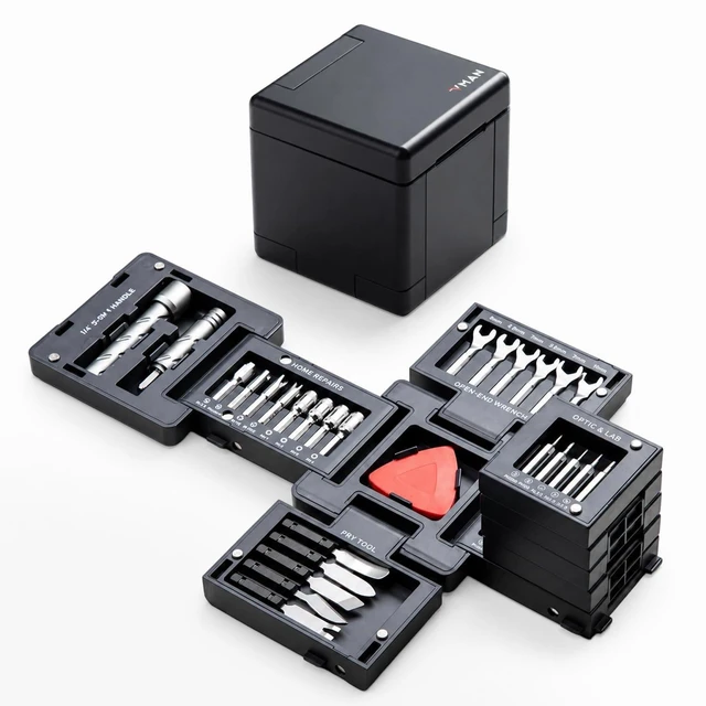 Main image of 55-in-1 Precision Magnetic Screwdriver Set, Foldable Electronics Repair Tool Kit with Transformable T-Handle, CR-V Steel Bits, Mini Screwdriver Kit for Laptop, PC, Phone, Watch, Eyeglasses