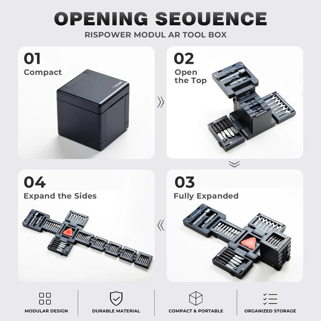 Alt view image 2 of 7 - 55-in-1 Precision Magnetic Screwdriver Set, Foldable Electronics Repair Tool Kit with Transformable T-Handle, CR-V Steel Bits, Mini Screwdriver Kit for Laptop, PC, Phone, Watch, Eyeglasses