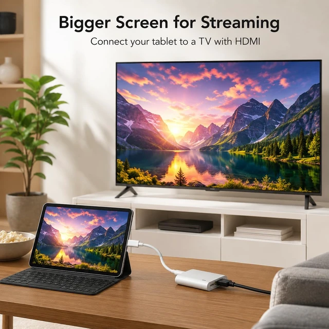 Alt view image 5 of 7 - USB C to HDMI Adapter 4K@60Hz with 100W PD Charging, USB-C to HDMI Converter for Monitor, TV, Projector, Plug & Play Type-C HDMI Adapter Compatible with MacBook Pro/Air, iPad Pro, Samsung, Dell XPS