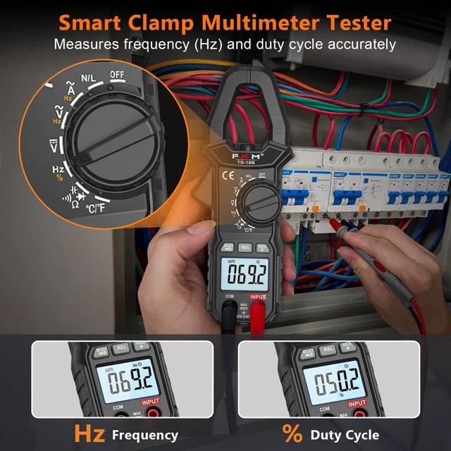 Alt view image 5 of 7 - Clamp Meter,TRMS 6000 Counts,Digital Clamp Multimeter Voltage Tester | Auto-ranging Volt Meter,600 Amp AC Current,AC/DC Voltage,NCV,Capacitance,Resistance,Continuity,Hz/Duty Cycle,Diode,TempTest