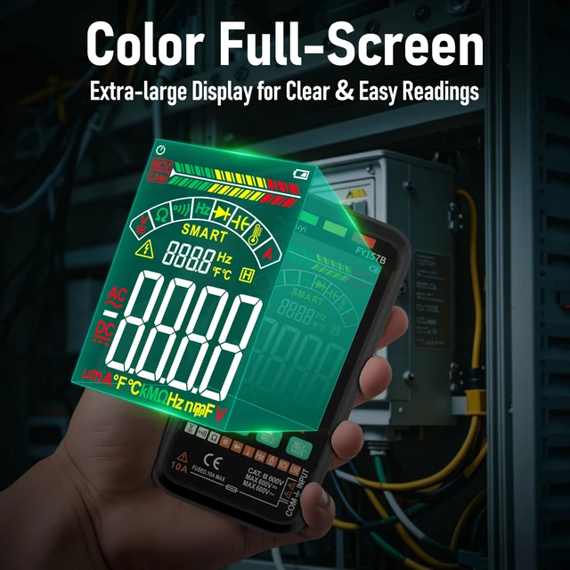 Alt view image 3 of 7 - 6000 Counts TRMS Digital Multimeter,Rechargeable Electrical Tester | Auto Ranging Digital Voltmeter,Measures Voltage Current Resistance Continuity Capacitance Temperature Frequency