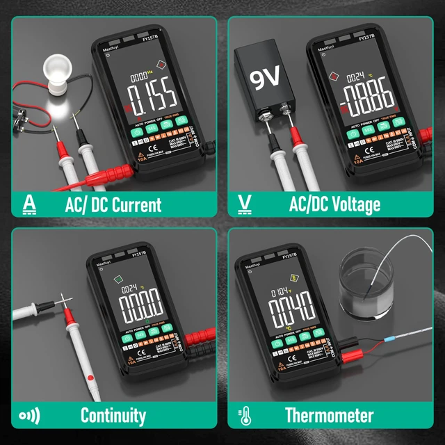Alt view image 4 of 7 - 6000 Counts TRMS Digital Multimeter,Rechargeable Electrical Tester | Auto Ranging Digital Voltmeter,Measures Voltage Current Resistance Continuity Capacitance Temperature Frequency