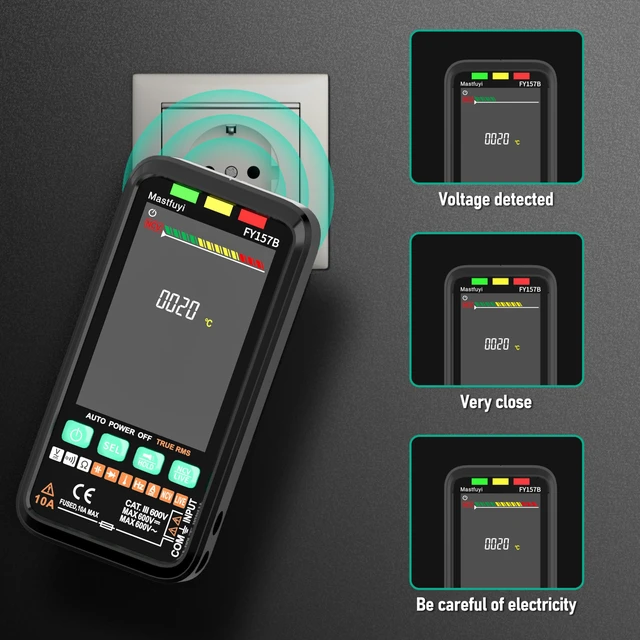 Alt view image 5 of 7 - 6000 Counts TRMS Digital Multimeter,Rechargeable Electrical Tester | Auto Ranging Digital Voltmeter,Measures Voltage Current Resistance Continuity Capacitance Temperature Frequency