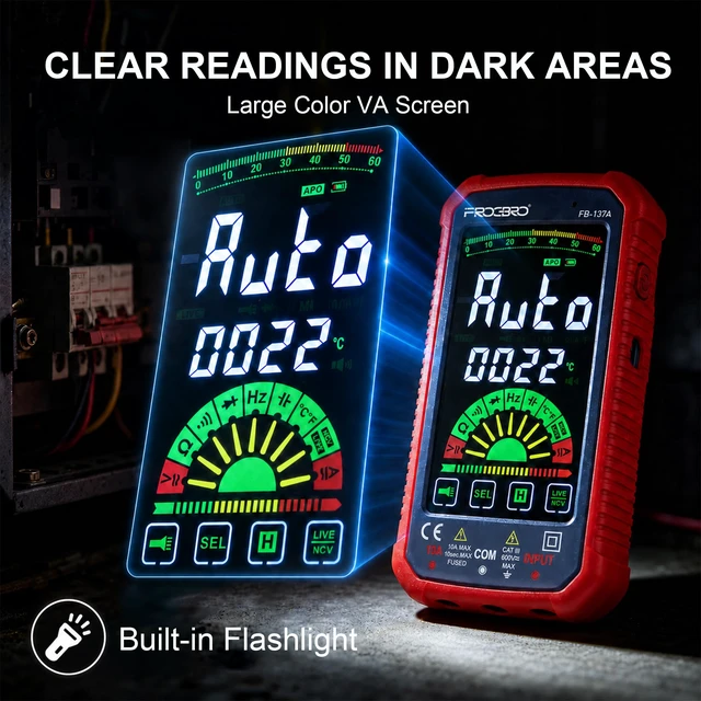Alt view image 4 of 7 - Digital Multimeter 6000 Counts True RMS Auto Ranging AC/DC Voltage Tester | USB Rechargeable Smart Voltage Multimeter with Large Color Screen, NCV Capacitance Meter, Digital Voltmeter Multi Meter