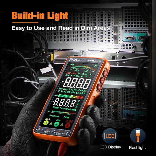 Alt view image 7 of 7 - Smart Digital Multimeter Tester TRMS 6000 Counts,Rechargeable Voltmeter | 5"Color LCD,Auto-Ranging Automotive Multimeter,for AC/DC Current,AC/DC Voltage,NCV,Ohm,Capacitance,Resistance,Continuity,Temp
