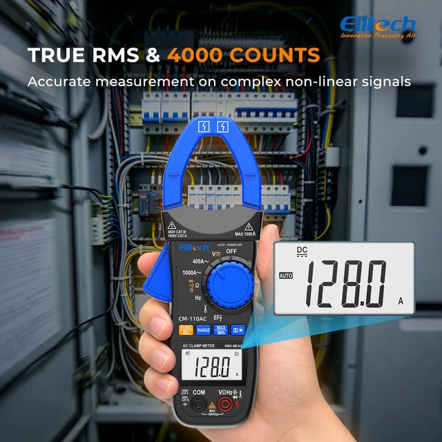 Alt view image 4 of 7 - CM-110AC Clamp Meter, AC Current 1000A, HVAC Multimeter | 1000A AC Current, 1000V AC/DC Voltage, True RMS Multimeter with NCV, Capacitance, Temperature & Frequency Measurement
