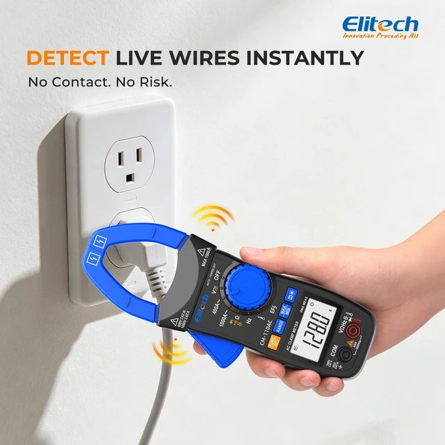 Alt view image 6 of 7 - CM-110AC Clamp Meter, AC Current 1000A, HVAC Multimeter | 1000A AC Current, 1000V AC/DC Voltage, True RMS Multimeter with NCV, Capacitance, Temperature & Frequency Measurement
