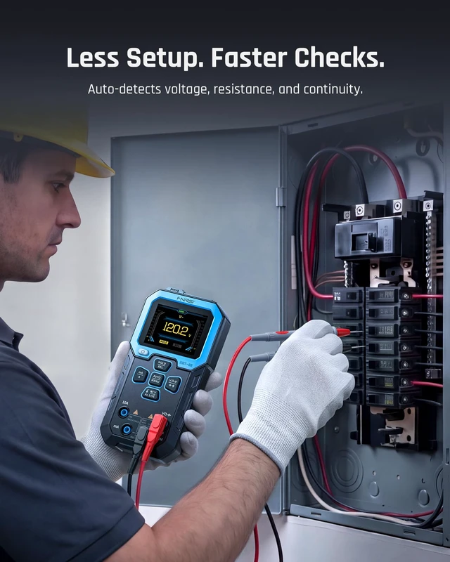 Alt view image 6 of 7 - DMT-99 Digital Multimeter 9999 Counts TRMS, Rechargeable Volt Meter | Auto-Ranging, Graph Recording, Anti-Burn Protection, NCV Voltage/Current/Resistance/Capacitance for Electronics, Auto Repair