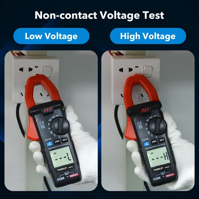 Alt view image 3 of 7 - Digital Clamp Meter Multimeter, TRMS 6000 Counts 600A Current Amp Volt Meter, Auto-Ranging Voltage Tester Measures AC DC Current Voltage Resistance Capacitance Temperature Diodes Continuity NCV