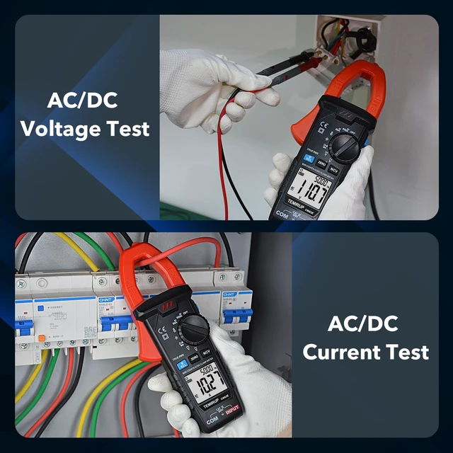 Alt view image 4 of 7 - Digital Clamp Meter Multimeter, TRMS 6000 Counts 600A Current Amp Volt Meter, Auto-Ranging Voltage Tester Measures AC DC Current Voltage Resistance Capacitance Temperature Diodes Continuity NCV