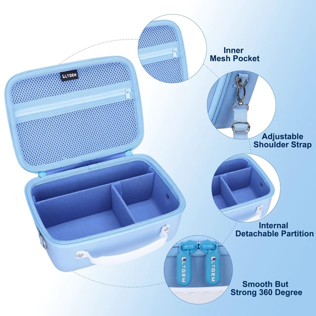 Alt view image 4 of 7 - Hard Camera Case Bag for Canon EOS Rebel T7/R50//R100 DSLR, Blue | Compatible withCanon EOS Rebel T7/T100/T6/R100/R50/R5/ R7/R8/R6 Mark II DSLR Camera and Lens, Camera Travel Bag