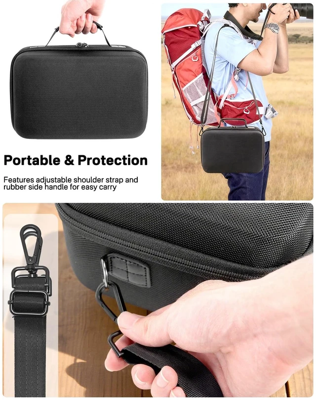 Alt view image 6 of 7 - Hard Carrying Case Compatible with Canon EOS Rebel T7/ T100/ T6/ R100/ R50/ R5/ R7/ R8, for Sony, for Nikon Camera. Large Capacity Camera Bag for Lens, Cables, Cards and Accessories. - Black