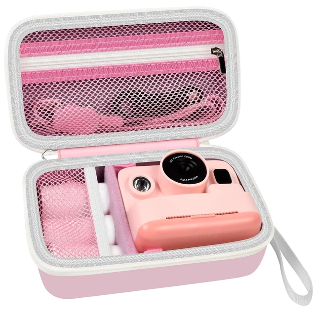 Main image of Kids Instant Print Camera Case for DYLANTO for ESOXOFFORE Cameras | Portable Digital Camera Case Organizer for ETIKEZ for YTETCN for DUDUDRAGON with Pocket for Accessories (Box Only)-Pink
