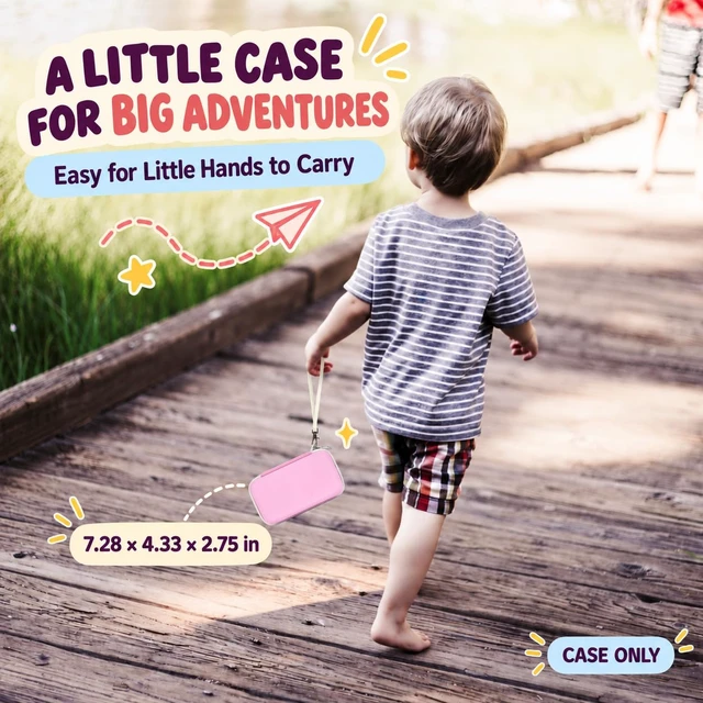Alt view image 6 of 7 - Kids Instant Print Camera Case for DYLANTO for ESOXOFFORE Cameras | Portable Digital Camera Case Organizer for ETIKEZ for YTETCN for DUDUDRAGON with Pocket for Accessories (Box Only)-Pink