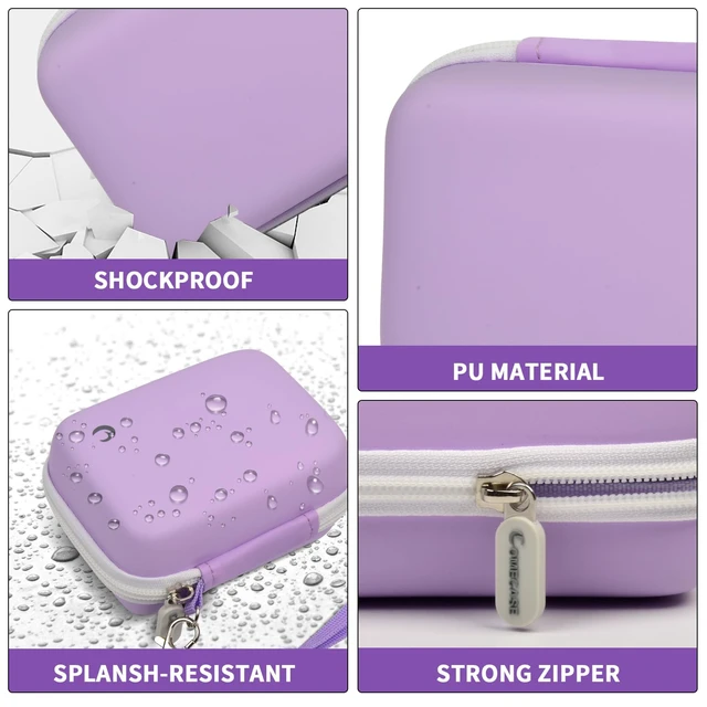 Alt view image 3 of 7 - Digital Camera Case for Kodak PIXPRO FZ45 FZ55 for Travel, Purple | Fits Cameras up to 4.33 x 3.07 x 2.3 in, Pre-Cut Foam, Elastic Strap&Hand Strap, Mesh Pocket for Accessories, Case Only